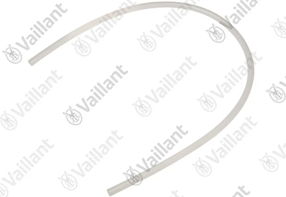 Vaillant Schlauch in transparenter Ausführung, gebogen, geeignet für die Zuluftanwendung in Heizsystemen.